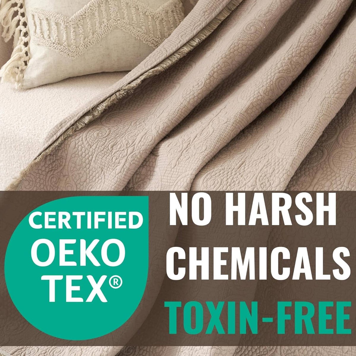 Neutral Fringed Cotton Throw Blanket