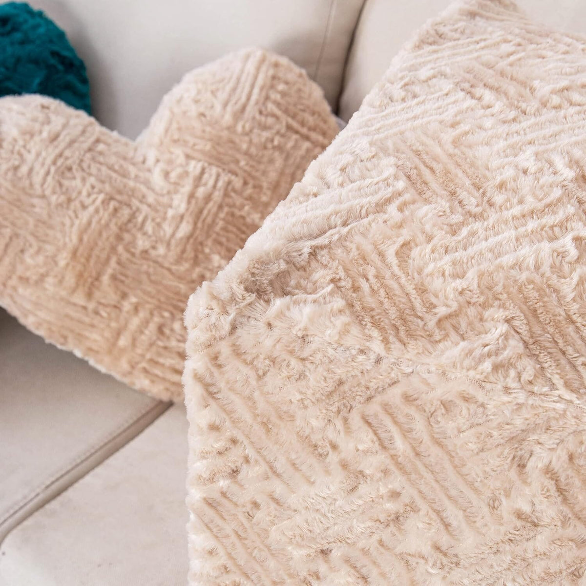Champagne Heart Sherpa Pillow