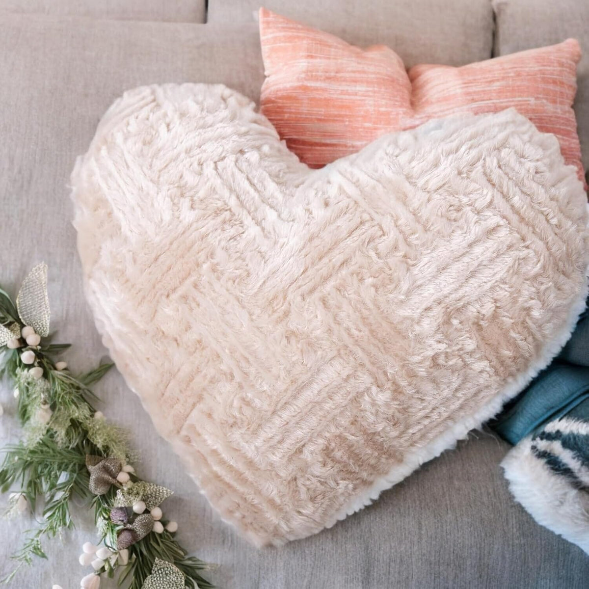Champagne Heart Sherpa Pillow