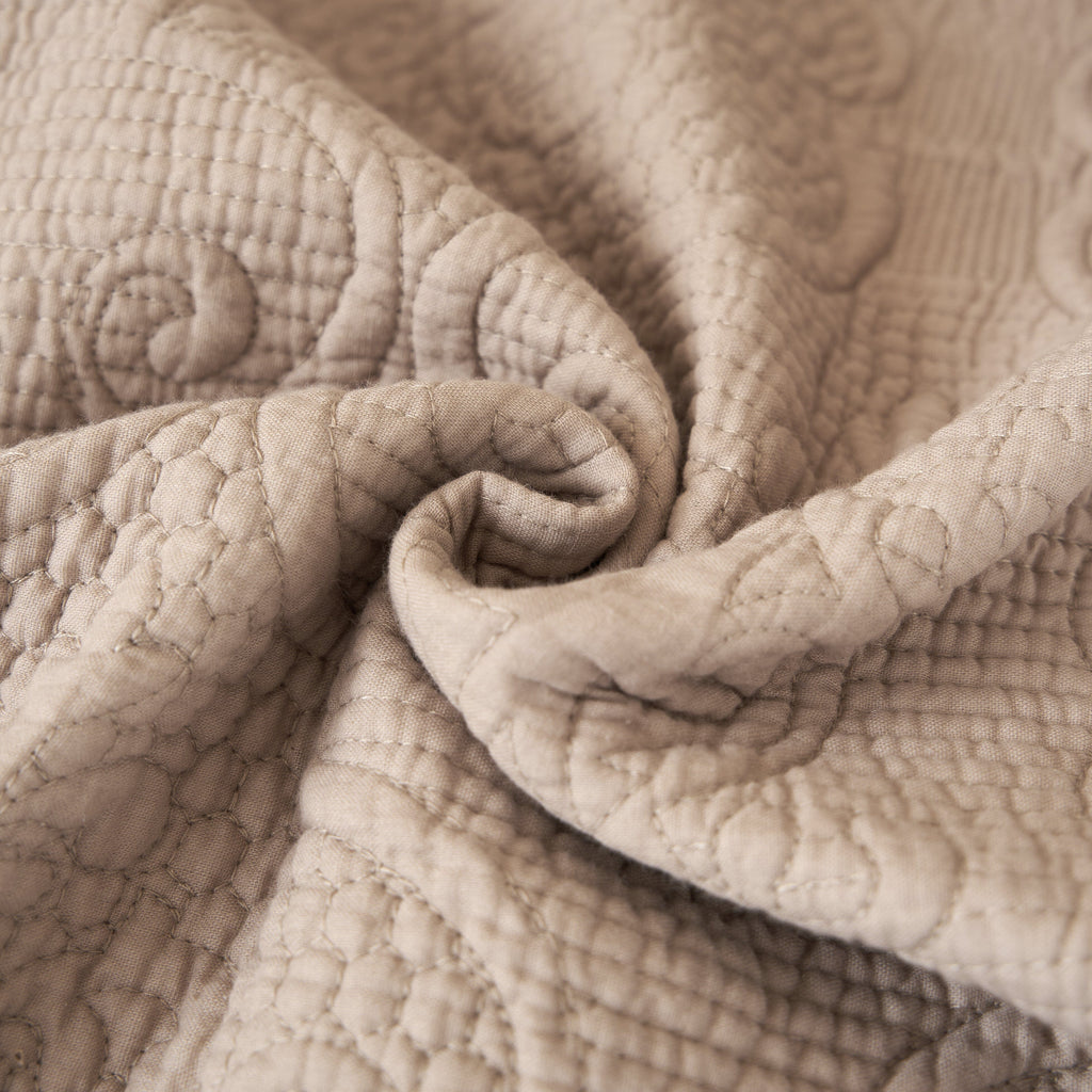 Neutral Fringed Cotton Throw Blanket