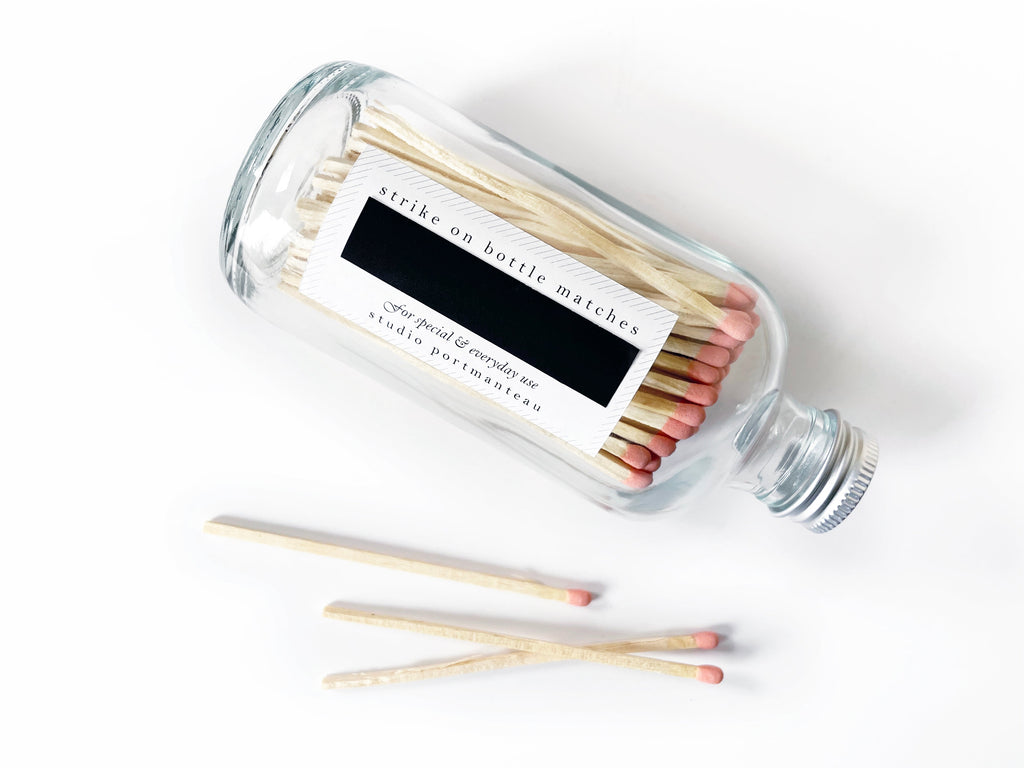 Blush Pink Candle Match Jar