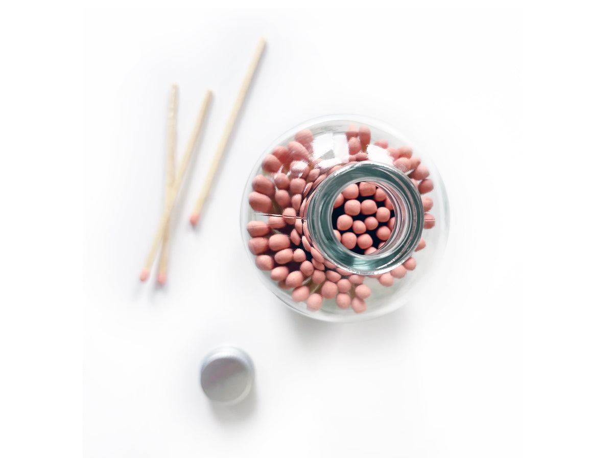Blush Pink Candle Match Jar
