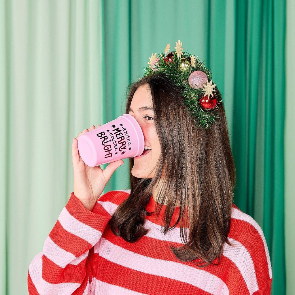 Merry & Bright Reusable Holiday Cups — Set of 8