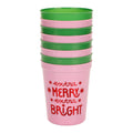 Merry & Bright Reusable Holiday Cups — Set of 8
