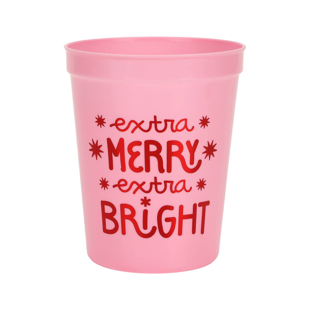 Merry & Bright Reusable Holiday Cups — Set of 8