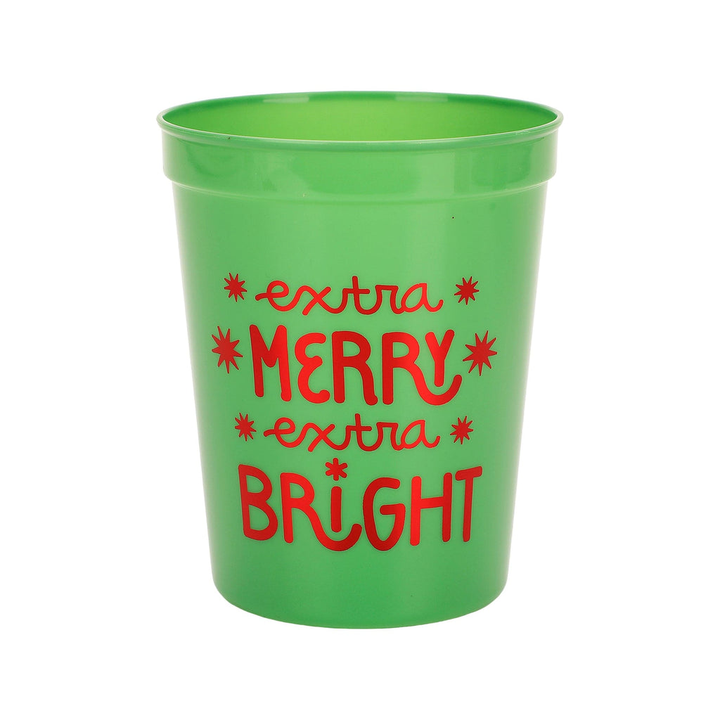 Merry & Bright Reusable Holiday Cups — Set of 8