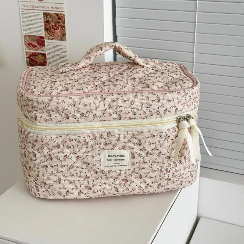Quilted Floral Cosmetic & Travel Bags