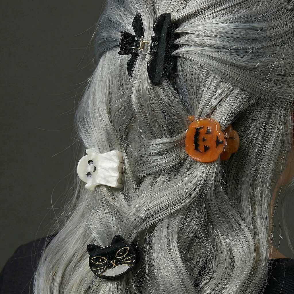 Spooky Mini Velvet Hair Claws — Set of 4
