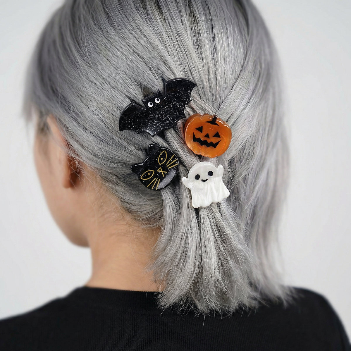 Spooky Mini Velvet Hair Claws — Set of 4