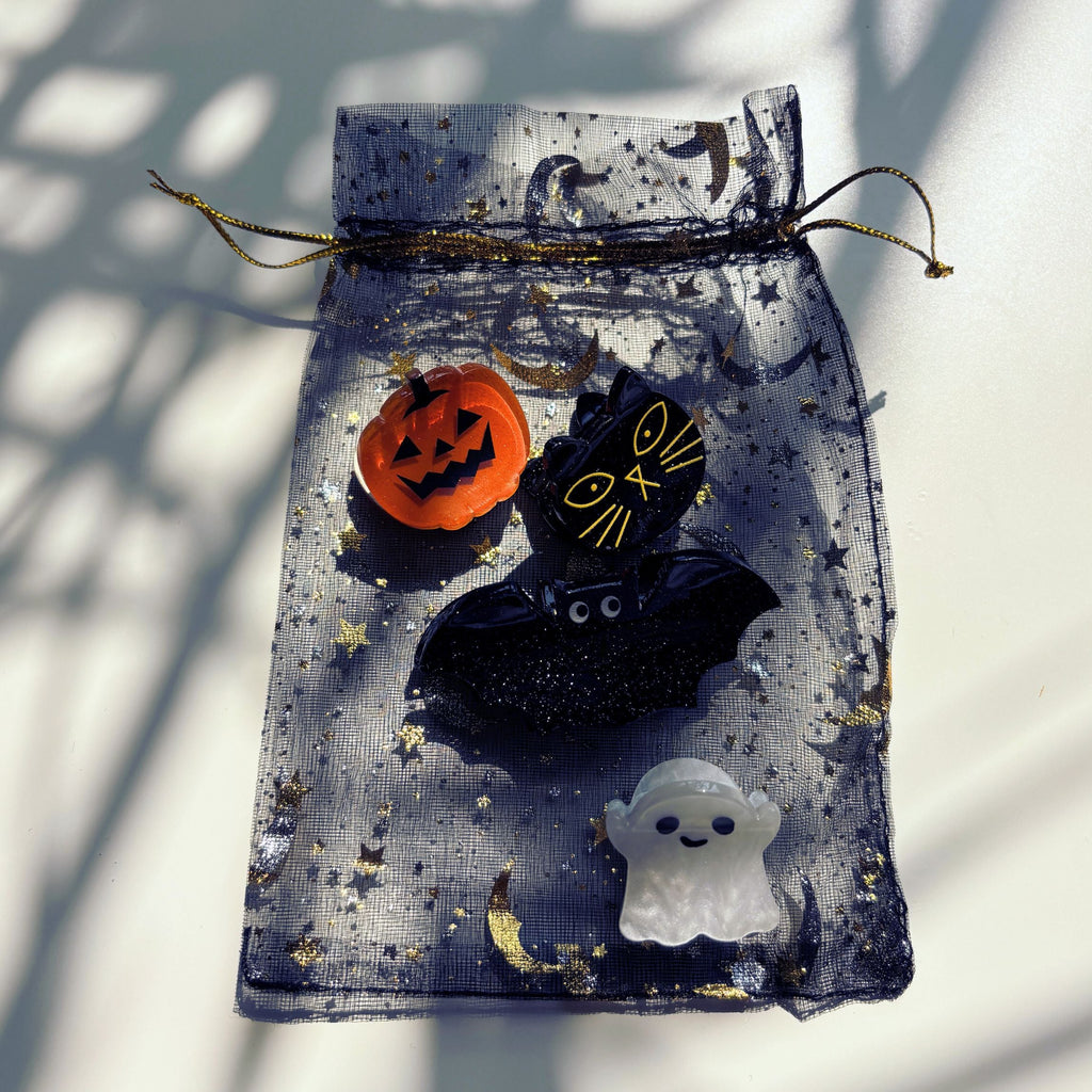 Spooky Mini Velvet Hair Claws — Set of 4