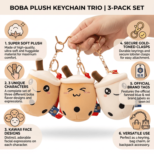 Boba Bag Charms — Set of 3