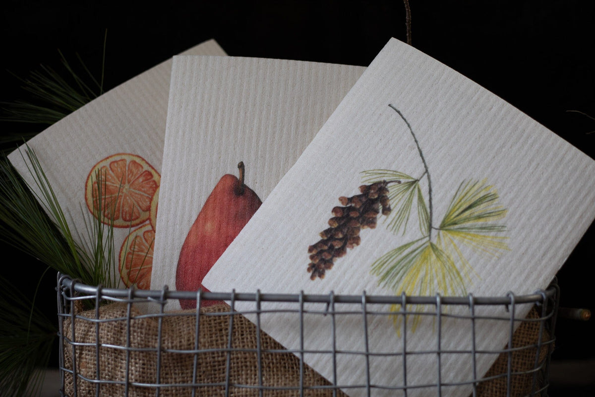 Botanical Swedish Dishcloth Gift Set