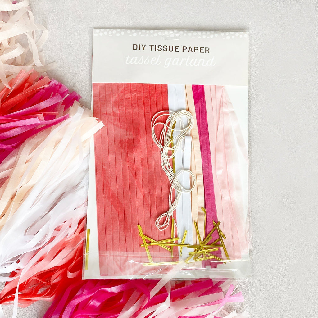 DIY Pastel Blue Tassel Tail Kit | Paper Fringe Garland & Balloon Decor